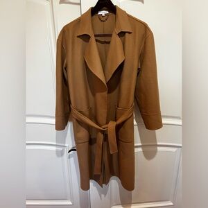 INTERMIX Janette Wool-Blend Wrap Coat Size XL